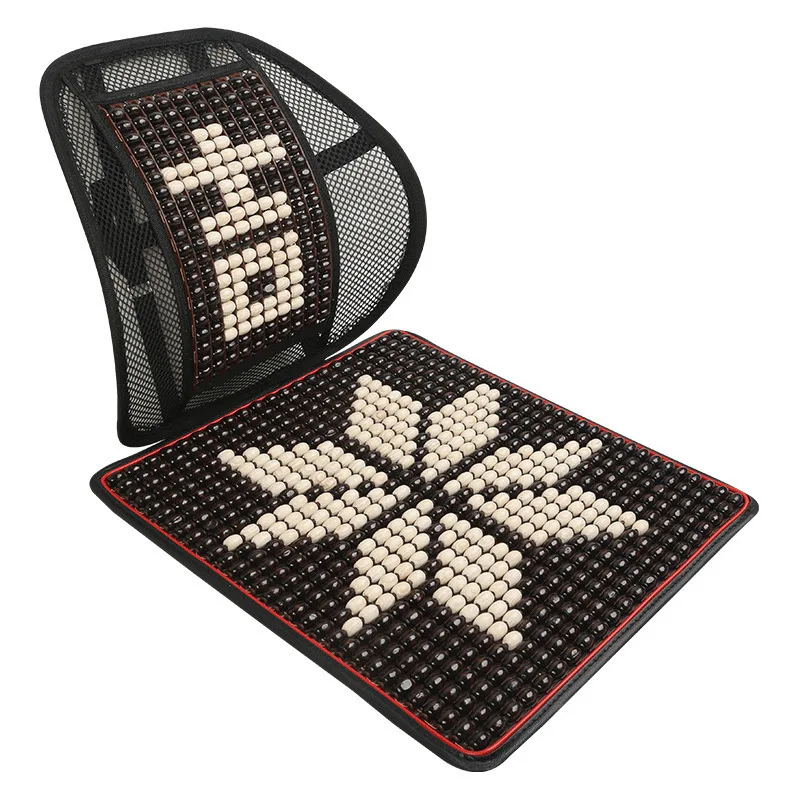 
Wooden bead car home support waist office chair cushion universal seat cover back 