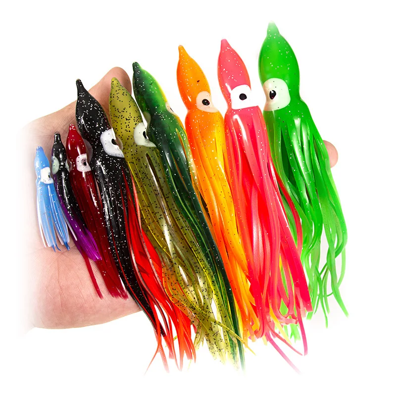 Random color cheap price squid octopus 40mm-240mm soft fishing lure