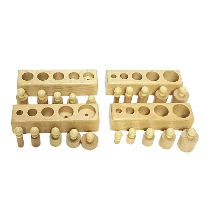 Baby Wooden Toys Colorful Socket Cylinder Block Set For Children Educational