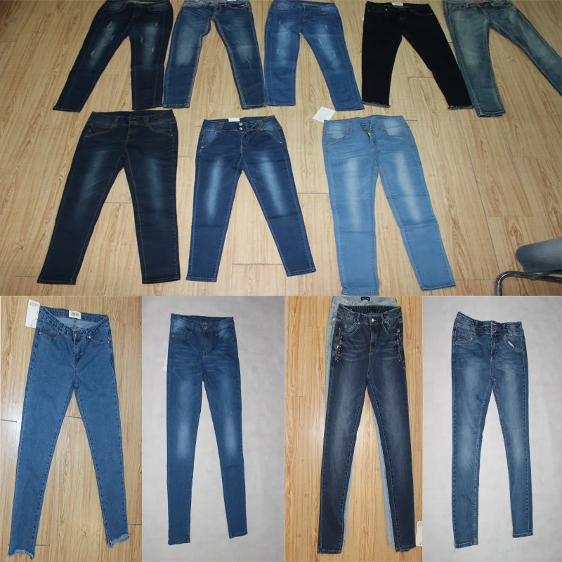 GZY PROMOTION 1.65USD factory clearance stock jeans lot guangzhou mixed ladies jeans for women