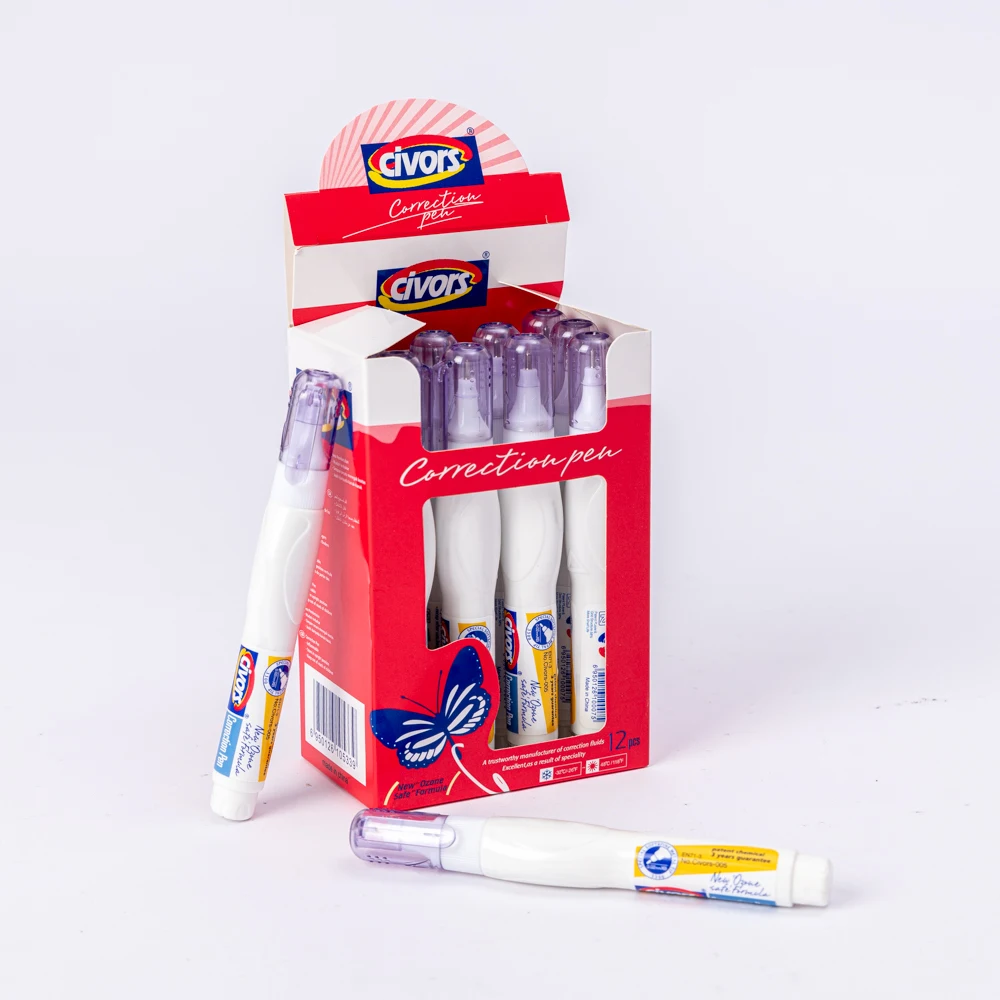 Durable and Fast Drying Student White Liquid Error Correction Pen, Environmentally Friendly Error Correction Pen 7 ml, 0.02mm