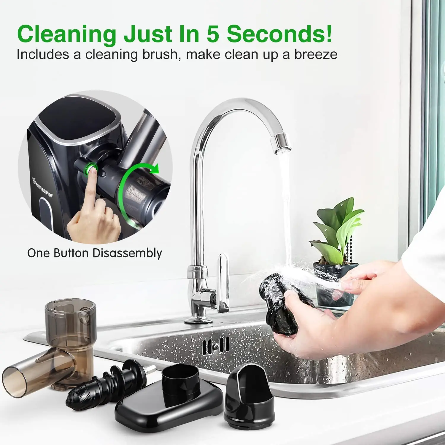 AMZCHEF automatic orange masticating slow juicer ac motor slow juicer wheat grass juicer