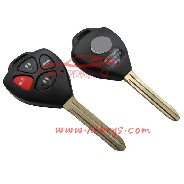 Toyot 3+1 buttons remote key shell with TOY43 blade for Toyot Car Key Shell Case Fob fits Corolla Camry Matrix Yaris RAV4