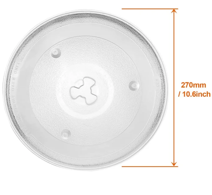 Стеклянные детали для микроволновой печи: лоток из боросиликатного стекла высотой 27 см 10 5 дюймов стеклянная тарелка посуда часть plato de microondas