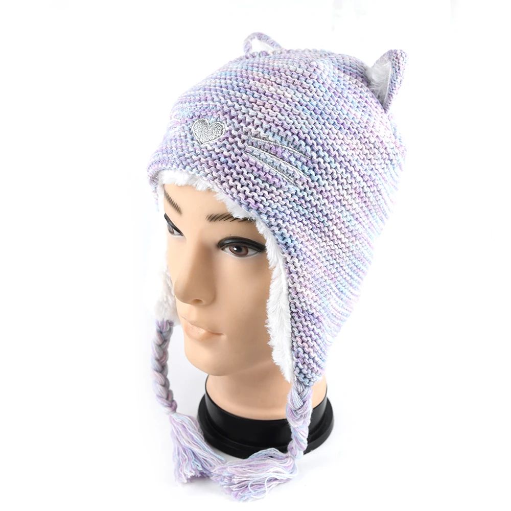 Wholesale Cheap Cartoon Cute Winter Windproof Ear Protection Knitted Hat Acrylic Hat
