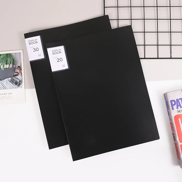 A3 Size PP Plastic Clear Presentation Display Book 20/30Pocket File Folder Office School supplies Art Portfolio Book file folder