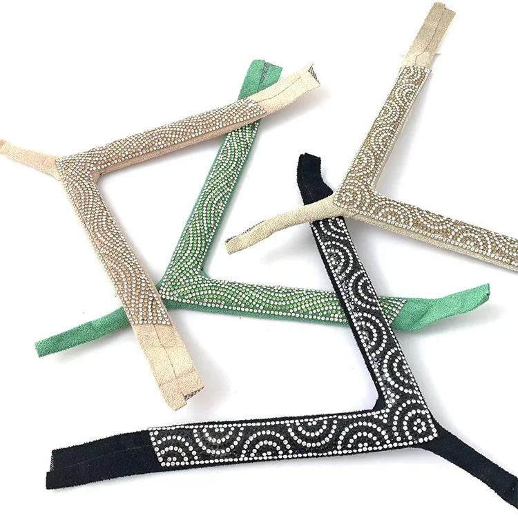 Fashion Glass Decoration Rhinestone Sandals Upper Material Slipper Semi Finished Shoe Uppers