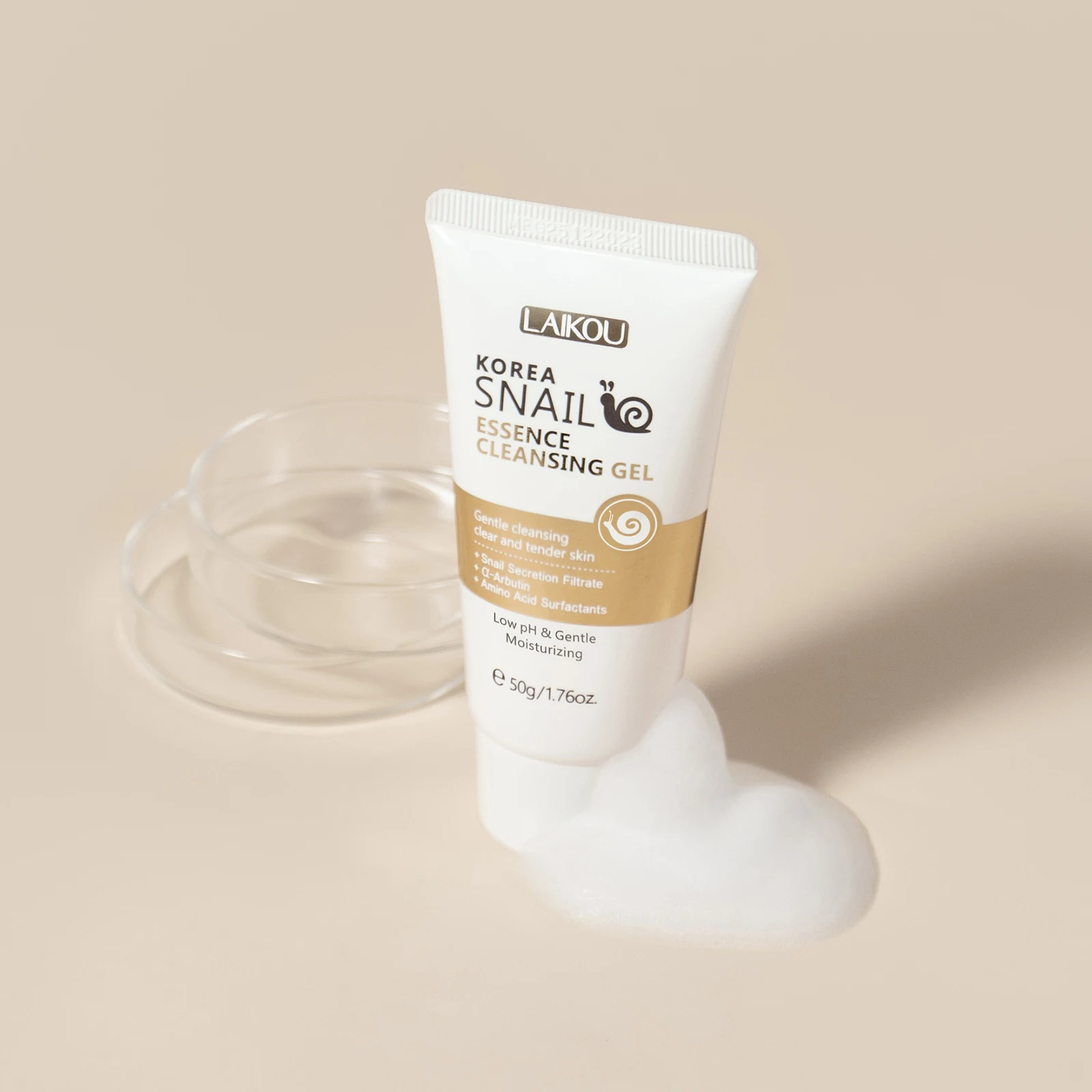 Private Label Female Beauty Product Snail Mucin Facial Cleanser Gel Deep Cleansing Foam Korean Skin Care Products