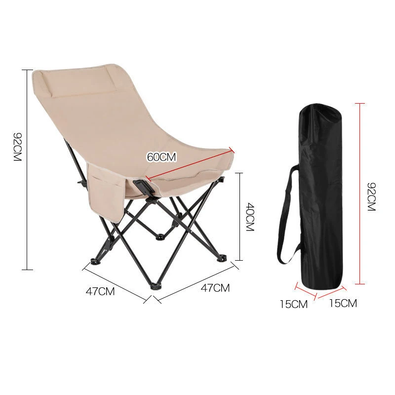 Wholesale High Back Travel Outdoor Furniture Camping Folding Foldable Moon Chairs with Carry Bag