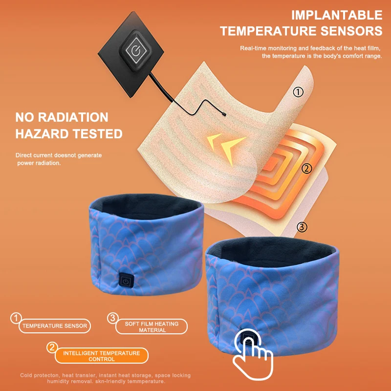 OEM Winter Custom Portable Neck Battery Heated Scarf Outdoor Warmth Smart Electricity  Warmer With Heating