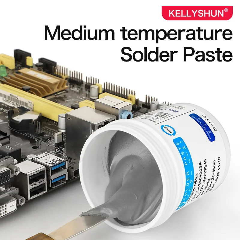 KELLYSHUN K-569A неочищенная паста Sn60 Pb40 500 г свинцовая для SMD BGA телефона IC светодиода и т. Д.