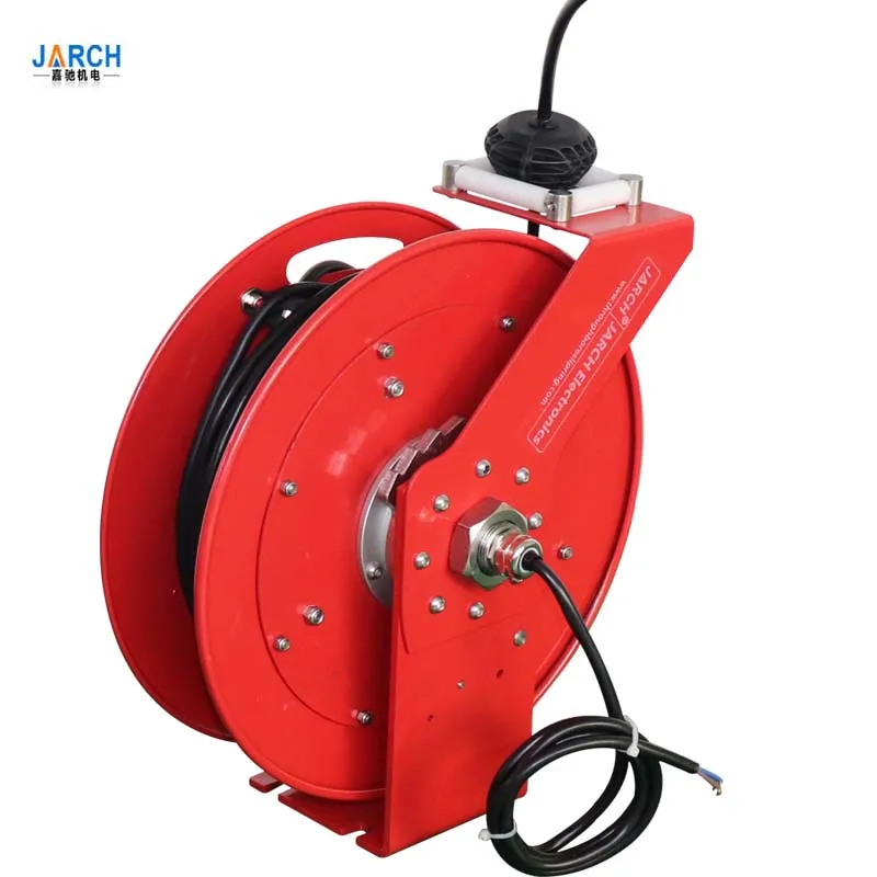 Mini 5m steel retractable cable reel power cord reel 123