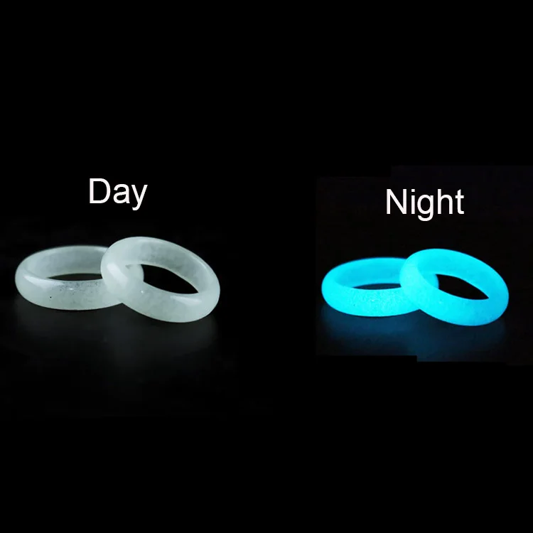 Wholesale fashion trending multi-color Luminous stone ring growing in dark ring for male and female
