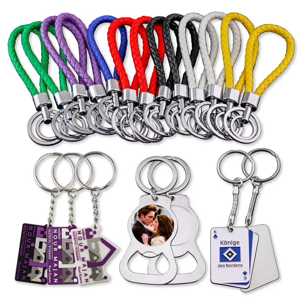 
Manufacturing Professional Custom Wholesale Cheap Leather Bracelet Keychain 