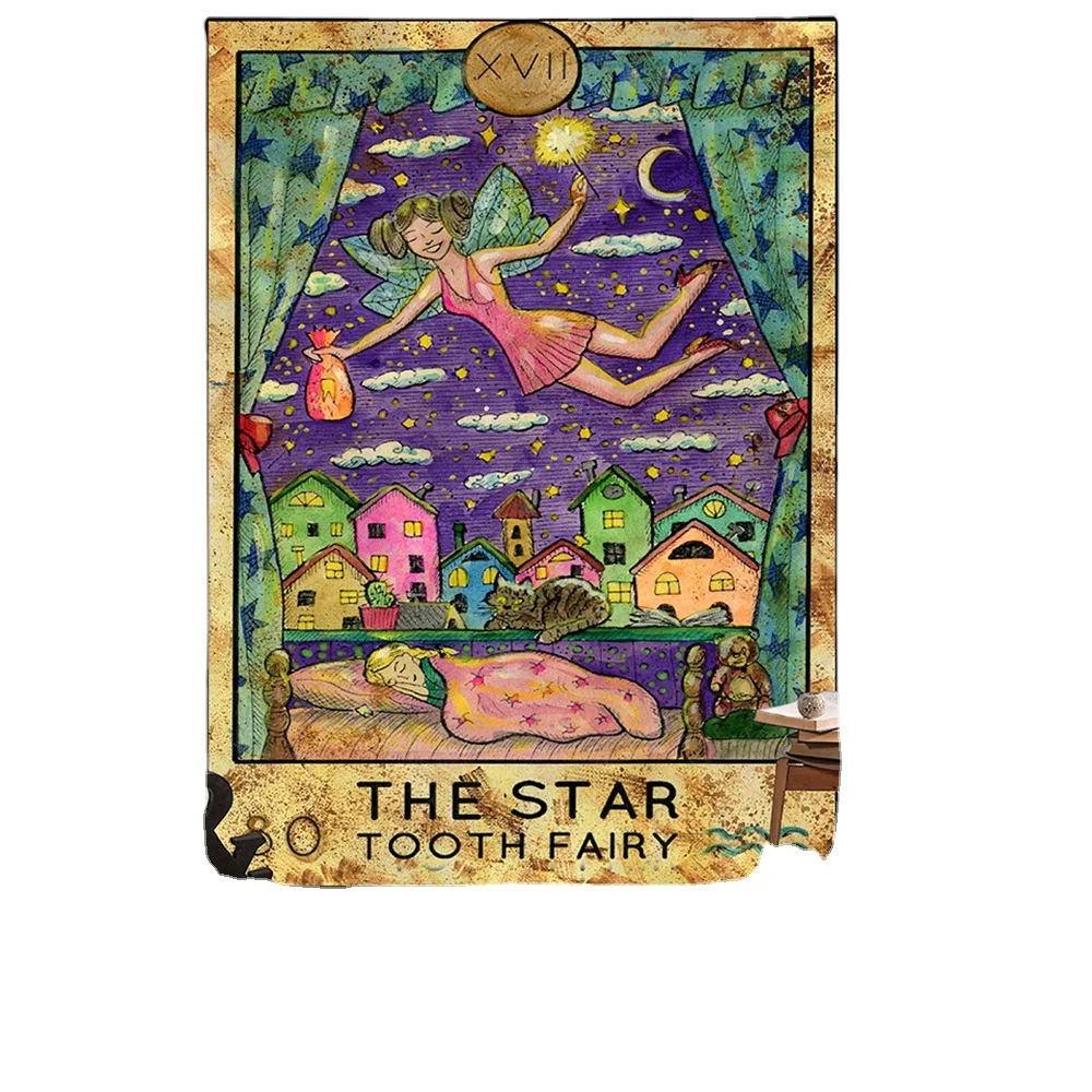 Tarot Card Tapestry Wall Hanging Astrology Divination Bedspread Beach Mat