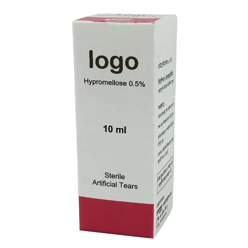 Ertificial tears Lubricant medical eye drops Custom product packaging box Foldable color boxes
