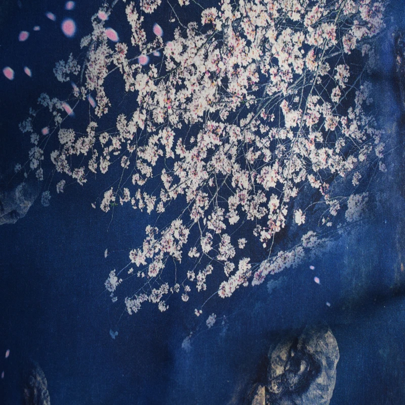 Новинка, льняная ткань для весны и лета, дизайнерское льняное платье из шелка и льна с маленькими разбитыми цветами для женщин