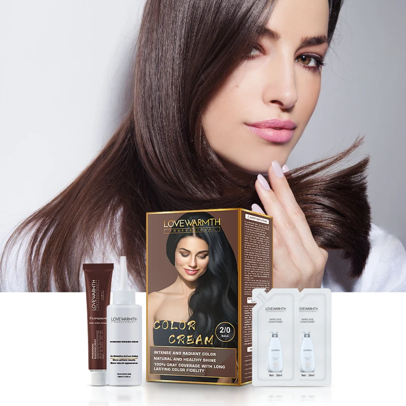 The Wholesale Home Kit For Hair Dye 100ml+100ml Easy dyeing fashion color keratin hair color kit