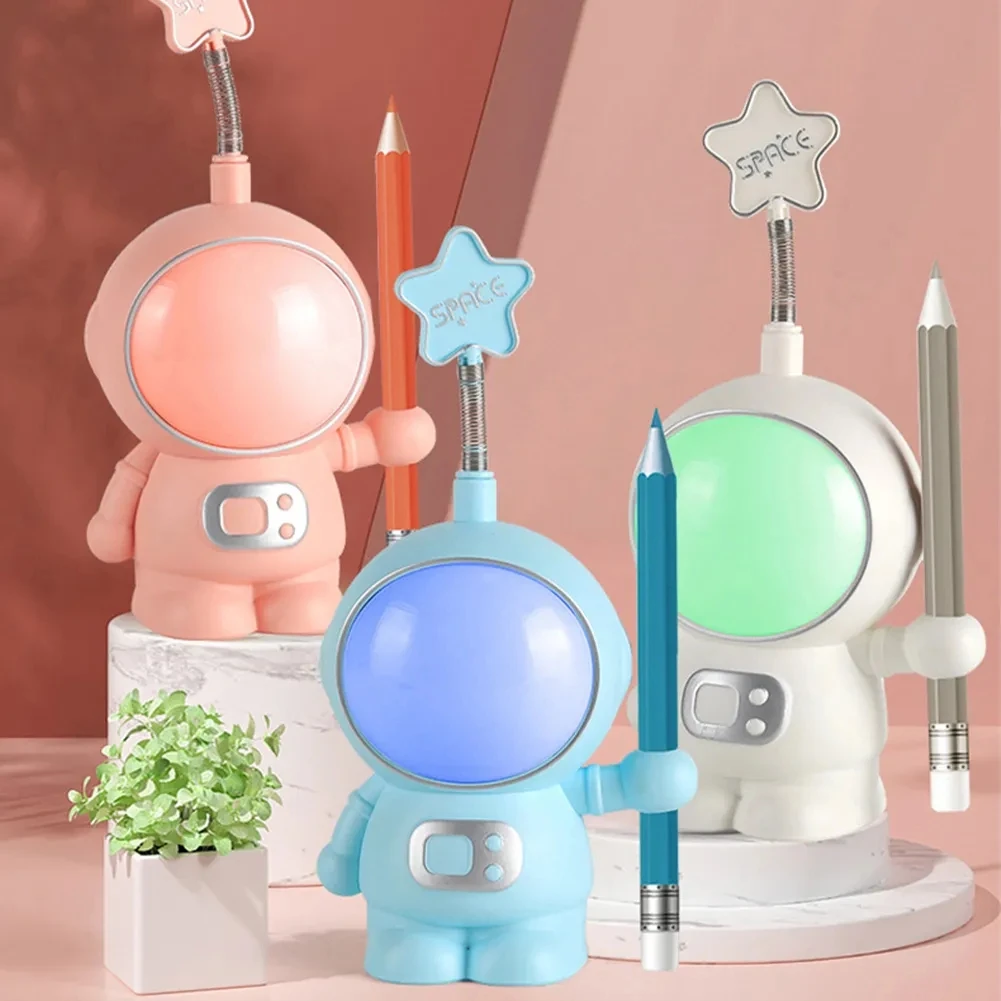 Desktop Ornaments Lamp Astronaut USB Rechargeable Night Light Table Lamp With Pencil Sharpener Reading Desk Lamp