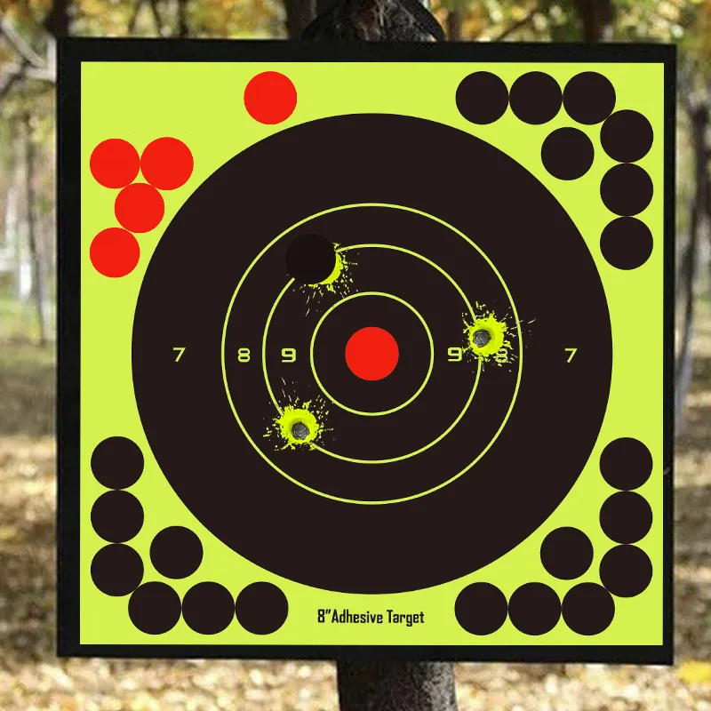 8-Inch Shooting Target Sticker Label Fluorescent Color Shooting Splash Arrow Target Paper Bow and Arrow Aiming Target Paper