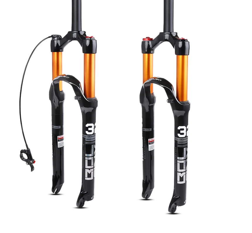 Bolany LS MTB Air Suspension Bike Fork 26/27.5/29 Bicycle Front Fork With Rebound Adjustment Lock Straight Tapered Mountain Fork