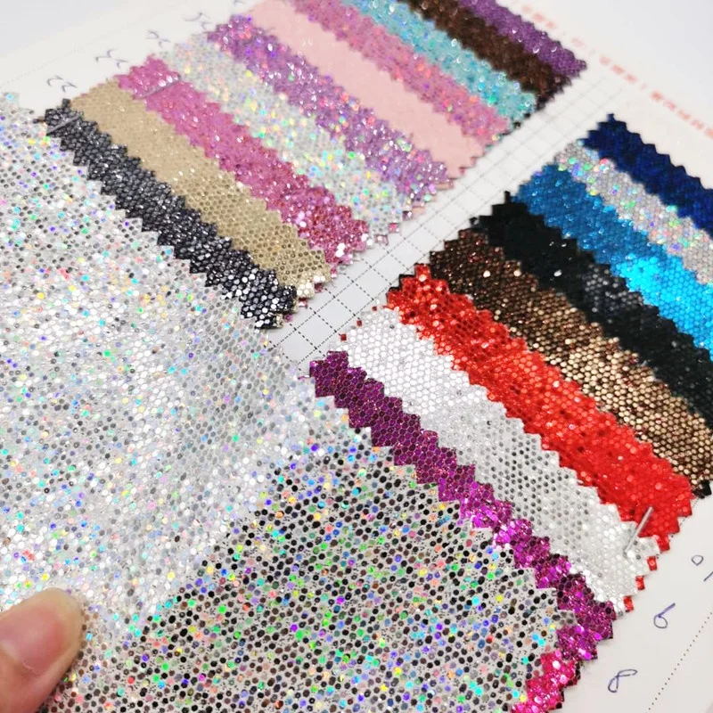 Блестящая кожа для обуви, блестящая кожа, ПВХ блестки для волос, банты, полимерная ткань TANGSHINE, модный нетканый материал TSG1124 1 метр 54/55 дюйма