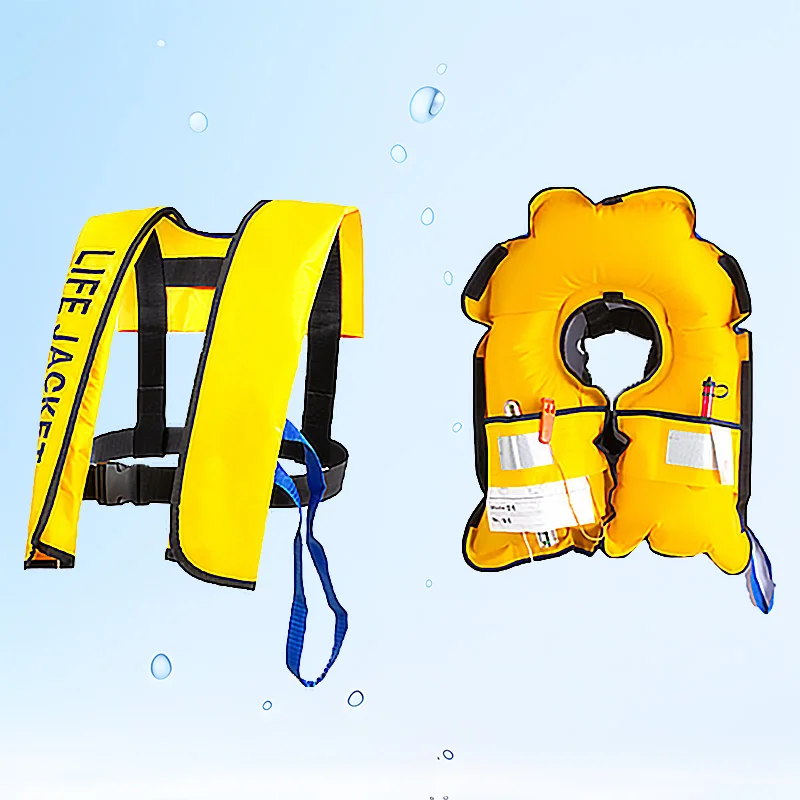Self-inflating 150N Life Vest Marine Adult Lifejacket with Light and Whistle