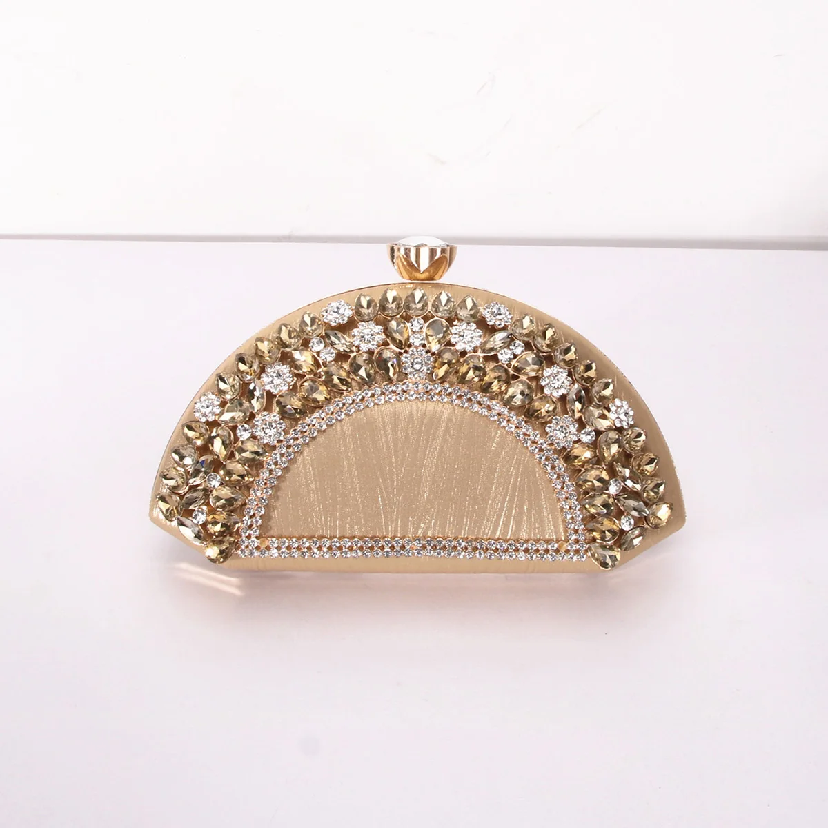 Factory Direct Ladies Fan Banquet With Chain Handbag Fashion Handle Diamond Encrusted Evening Bag