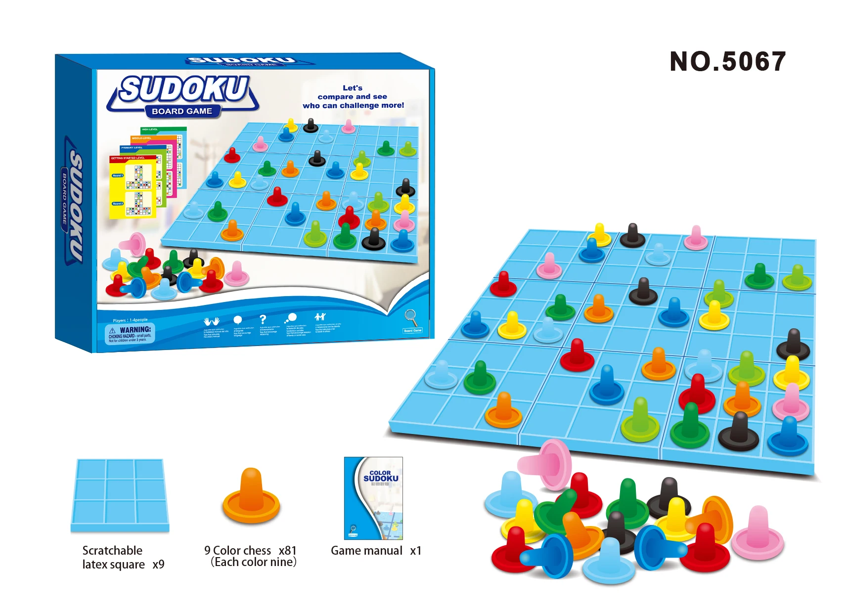 Indoor Play Brain Development Sudoku Board Game Plastic Educational Color Maze Toys for Kid Family Learning