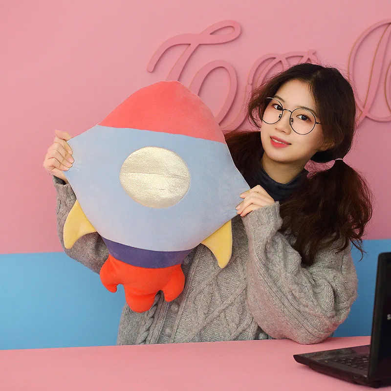 
Creative pillow rocket star earth airship plush toys baby home plush pillow children room window decoration 