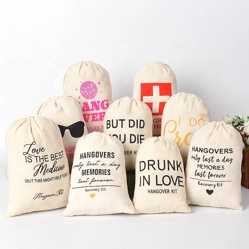 Bachelorette Hangover Kit Pouch Drawstring Bag Wedding Bridal Shower Hangover Gift Bags but did you die