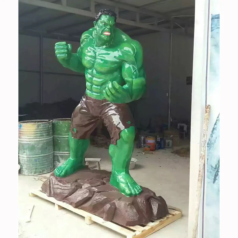 Can Custom Your Own Animation Art Figure Indoor Decoration Life Size Hulk Resin Movie Marvel Collectibles Statue for Cheap Sale
