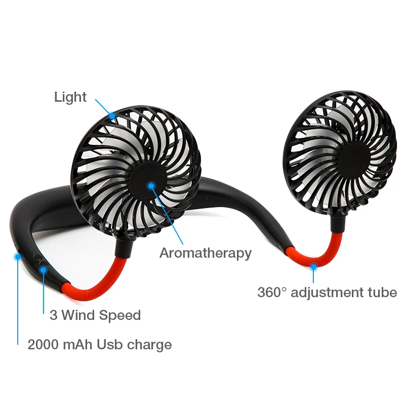 Neck - hanging Rechargeable Sports Fan, Lazy Man Portable Mini USB Folding Fan 79