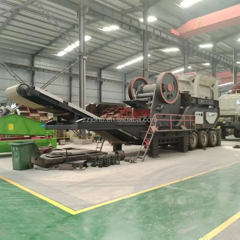 Hard Stone Mobile Impact Crusher Machine Crushing Pebble Mobile 100 Ton Crusher Sand Stone Gravel Plant