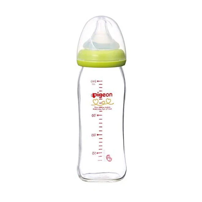 Heatproof easy to clean newborn food feeder glass milk bottle