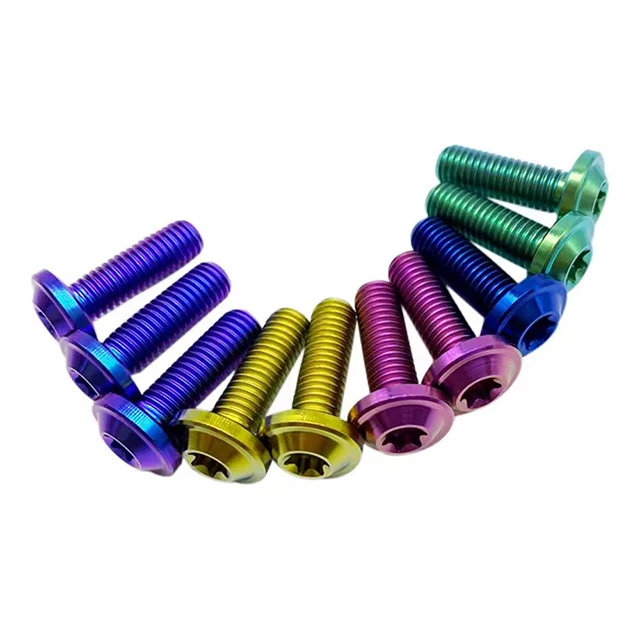 Лидер продаж дисковый ротор m5x10 мм высокоточные болты из титанового сплава велосипедные дисковые тормозные крепежные винты