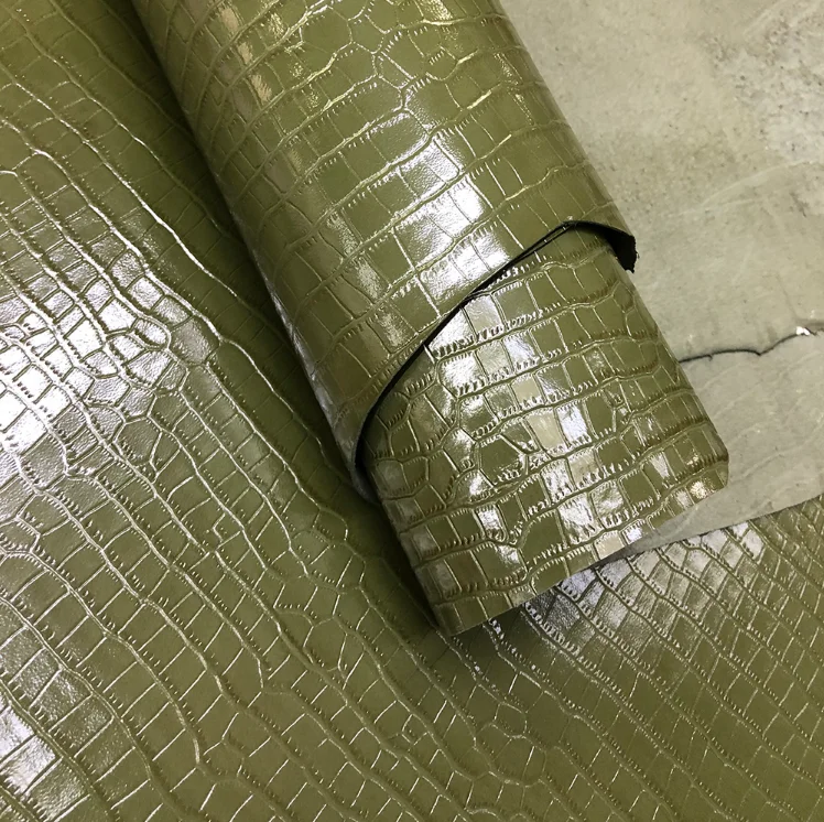 Real Crocodile embossed sheep skin alligator pattern leather for shoes bags jewelry box