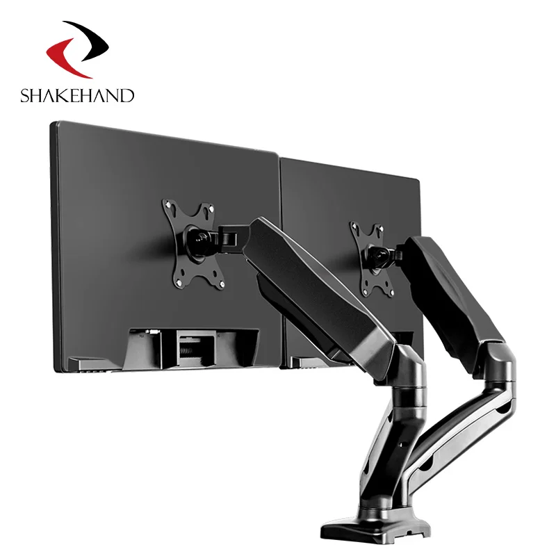 Dual Monitor Mounts Monitor Arms Stand Support, Full Motion Swivel gas spring for 10'-27' LCD Computer vesa Monitor
