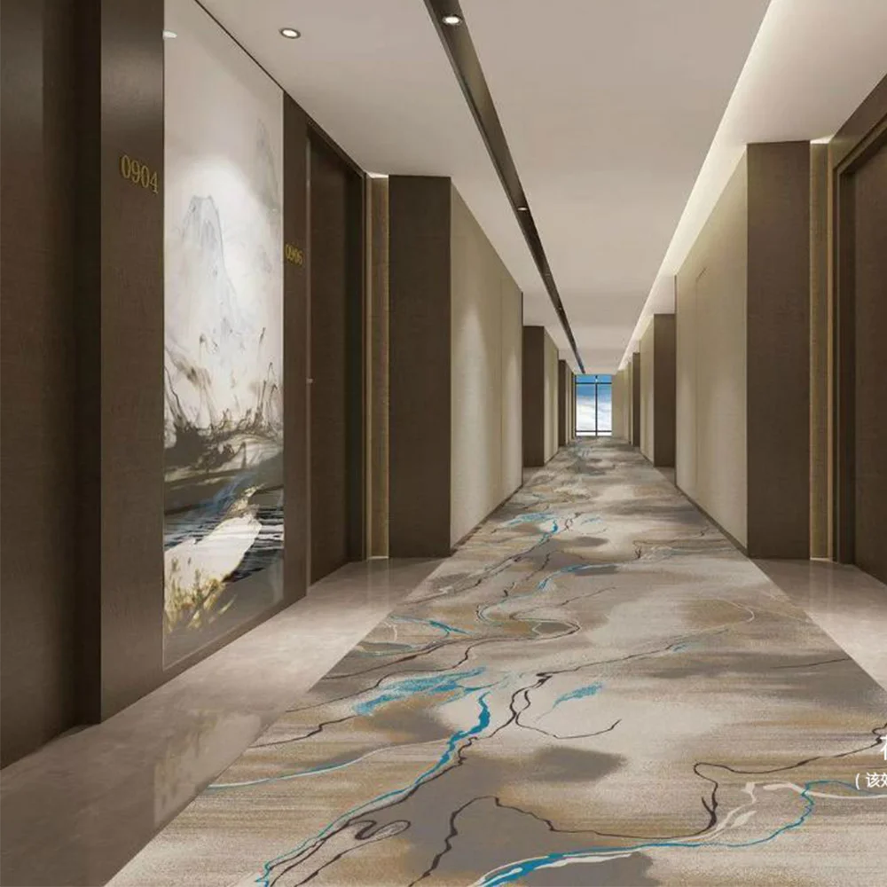 Wilton Carpet Decoration Tufted 3D Printed Modern Loop Pile Wall-to-Wall Carpet Rolls for Home and Hotel Room