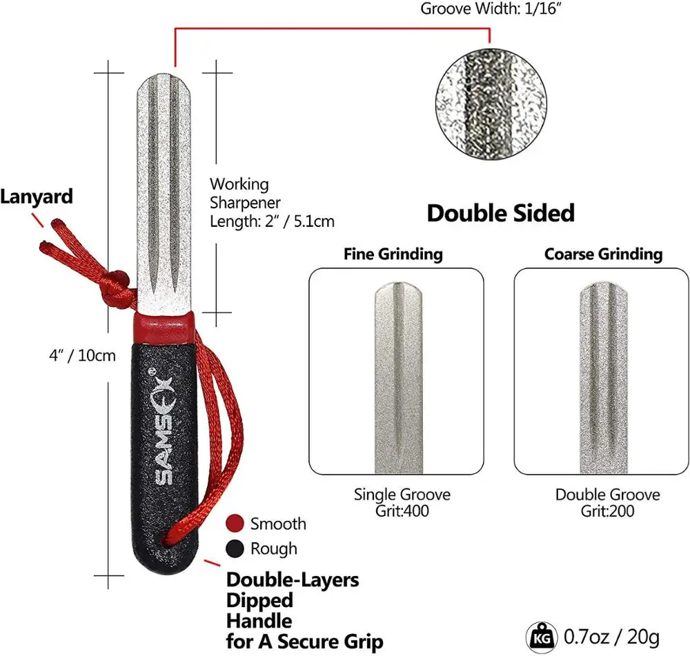 
SAMSFX Fishing Dual Head Zinger Line Nippers Forceps Coiled Lanyard and Dual Grooves Hook Sharpener Fly Fishing Vest Tools Kit 