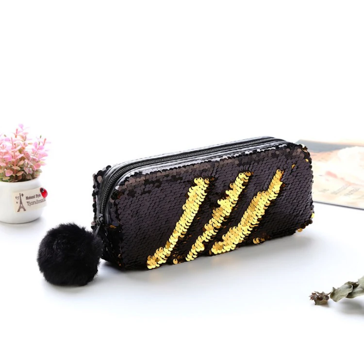 Блеск косметический мешок русалка Реверсивный блестки Портативный Двойной Цветной Карандаш Чехол для девочек флип Make Up пенал