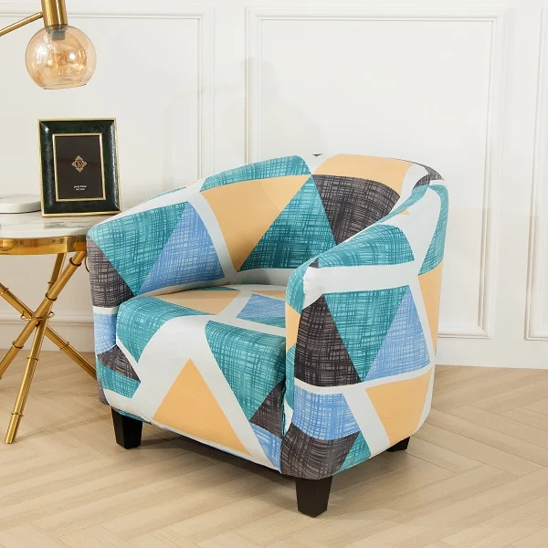 Club Chair  Stretch Tub Cover Armchair Non-Slip Tub Chair Slipcover Elastic Sofa Cover