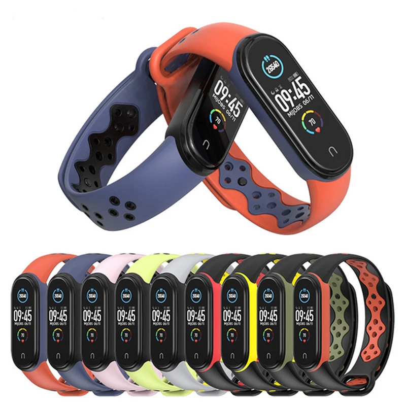 BOORUI 2020 двойной цвет mi band 5 ремень новый оригинальный наручный ремешок для спортивные наручные ремнем мягкое покрытие xiaomi