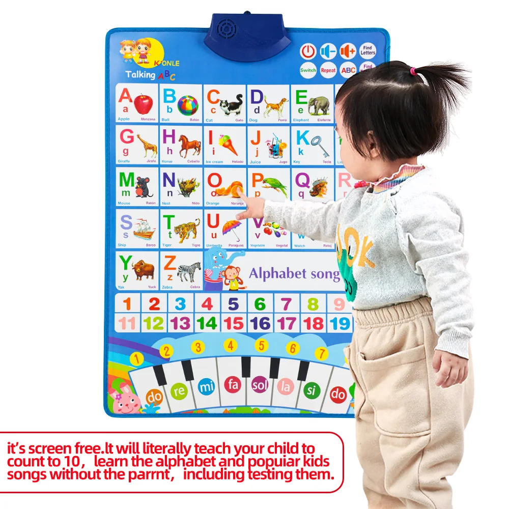 New Educational Program Toy ABC Numbers Talking Poster Charts for Kids