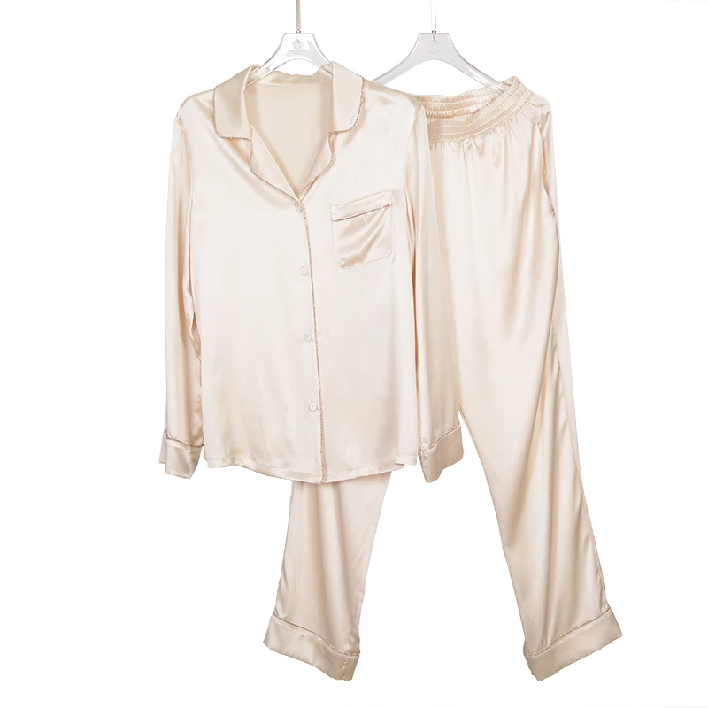 GuiXiu  Silk Pajamas for Women Pure Full Length Long 100%  Silk Luxury pajamas