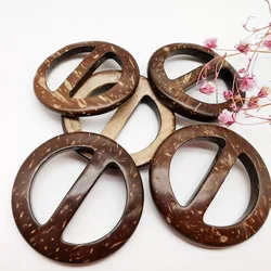 Natural Round Coconut Shell Buckle Belt Buckle Coat Coconut Shell Accessories