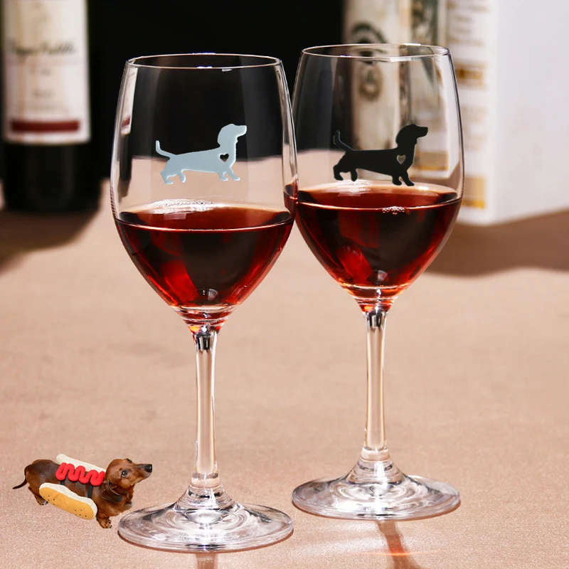 New design  sausage dog dachshund dog Wine Glass Charm Markers