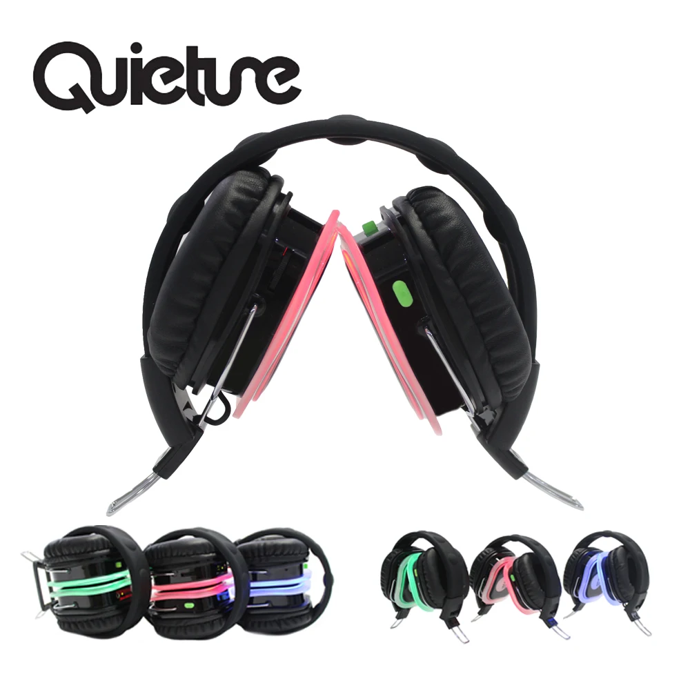 Hot Sales F39 Silent Disco Headphones with 600Mah Battery and LED Light Used in Parties