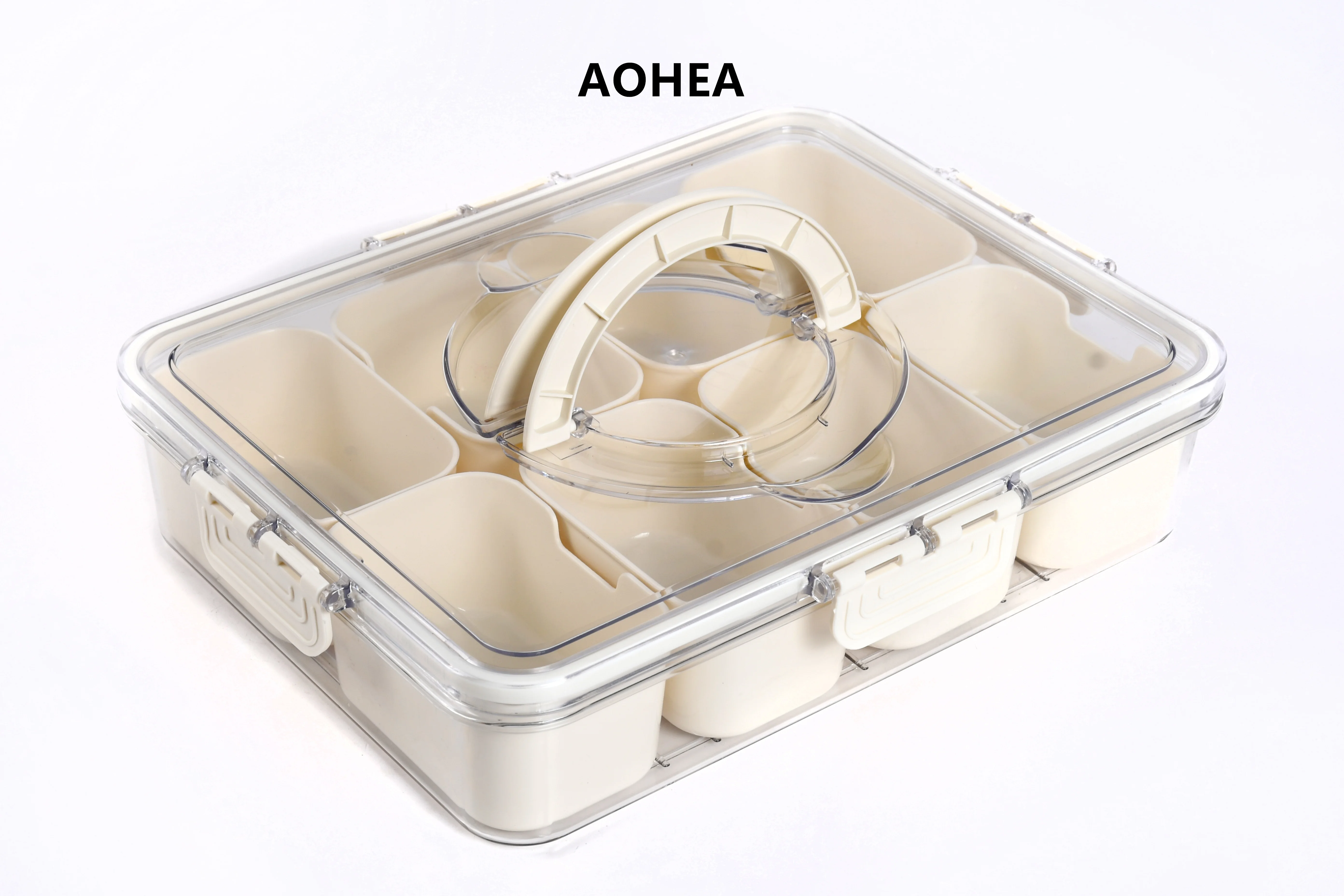 Aohea bpa free 4 8 compart New design Spice Box Plastic Condiment Box Spice Jar for kitchen seasoning storage box