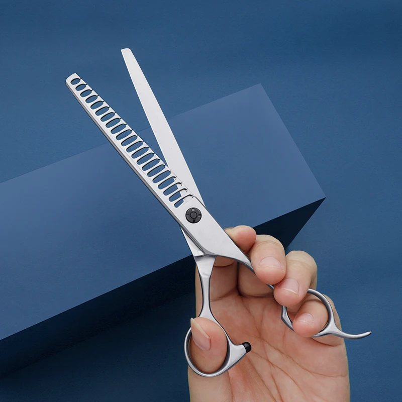 Factory Customized Stainless Steel Bearing Dog Cutting Curved Chunker Shears Japan Pet Grooming Scissors